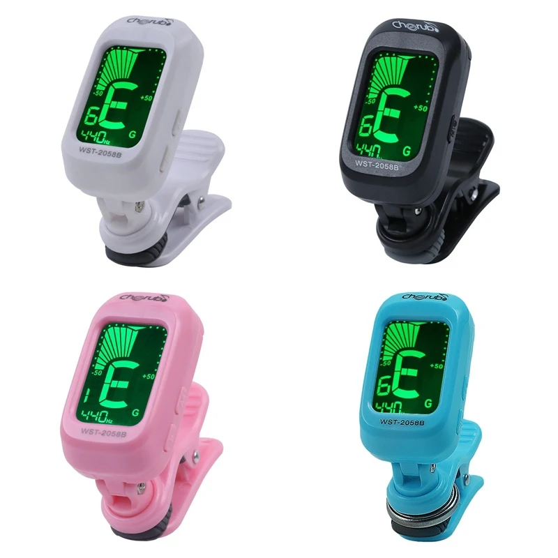  Digital Clip-on Electric Guitar Tuner Foldable Rotating Clip High Sensitivity Violin Ukulele Guitar