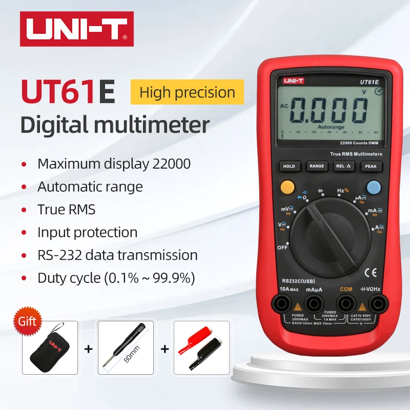 US $55.67 Uni T Ut61e Modern Digital Multimeter True Rms Auto Range 22000 Display Count MaxMinRel Mode Analog Bar Graph