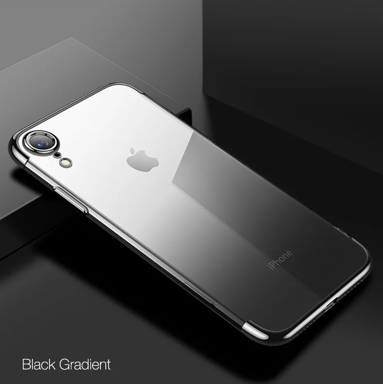 Чехол с градиентным покрытием для iPhone Xr XS Max, прозрачный силиконовый чехол, роскошный мягкий ТПУ чехол для телефона Aurora