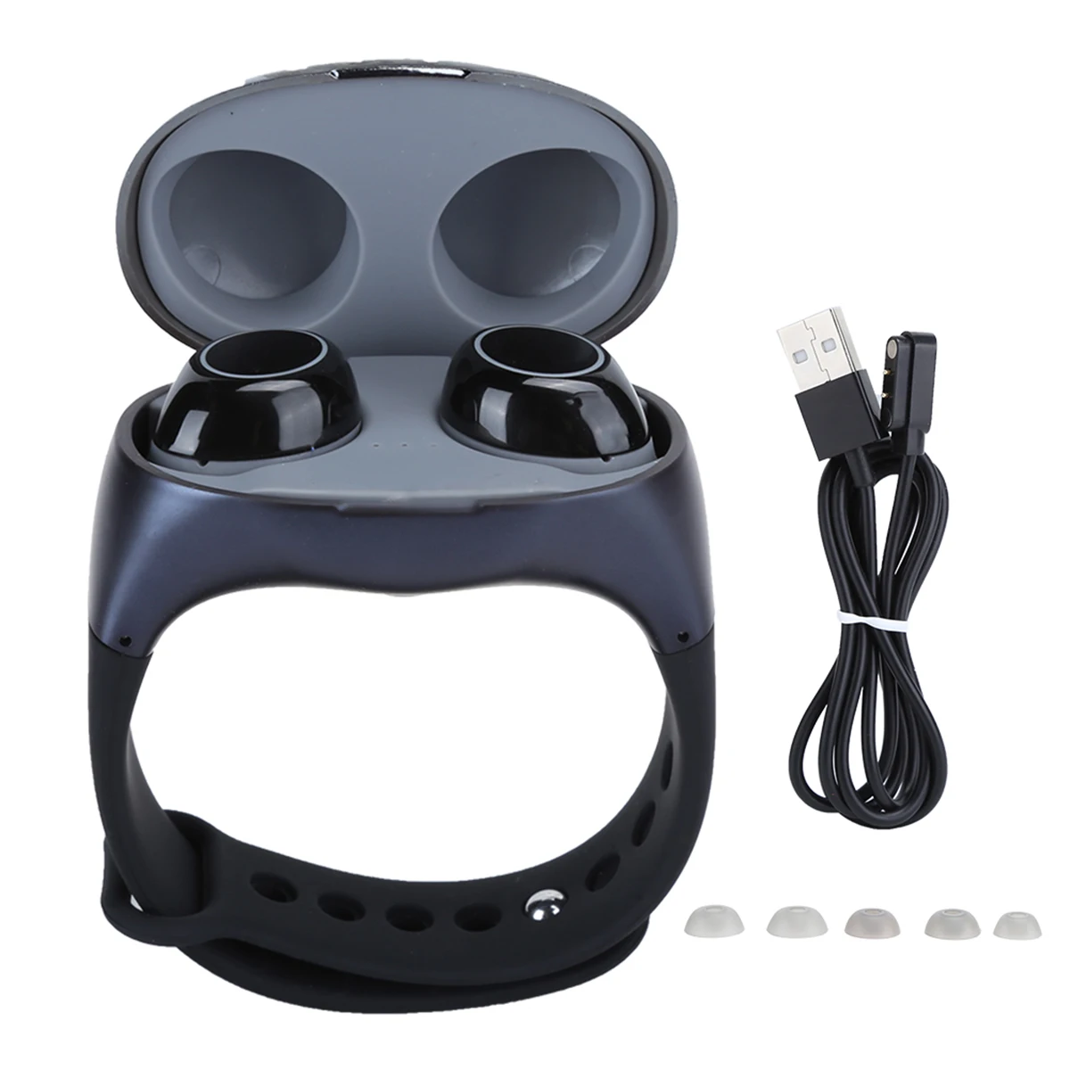 

HM50 BT Wireless Earphone Portable Wrist Watch Storage Earpiece Dual Mic Sports Stereo Sound Earphone With Charging Box Hot Sale