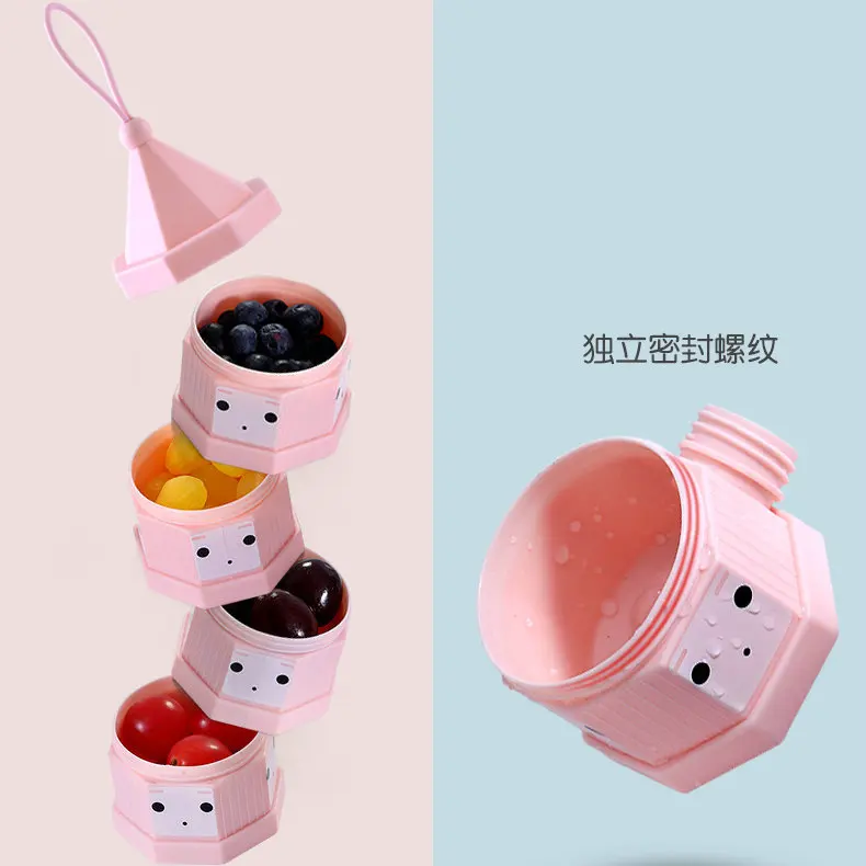 

Creative Portable Milk Container Infant Milk Box Separate Layered Washable Baby Supplementary Food Box Large Capacity Snack Box