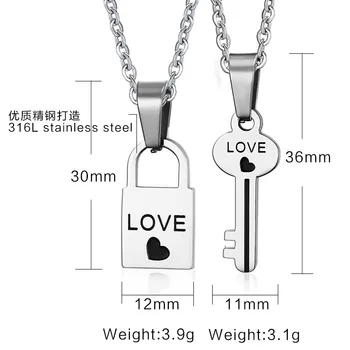 

FXM TBB52 silver woman Pendant hip hop necklace hot sell popular single Korean lock shape lover gift