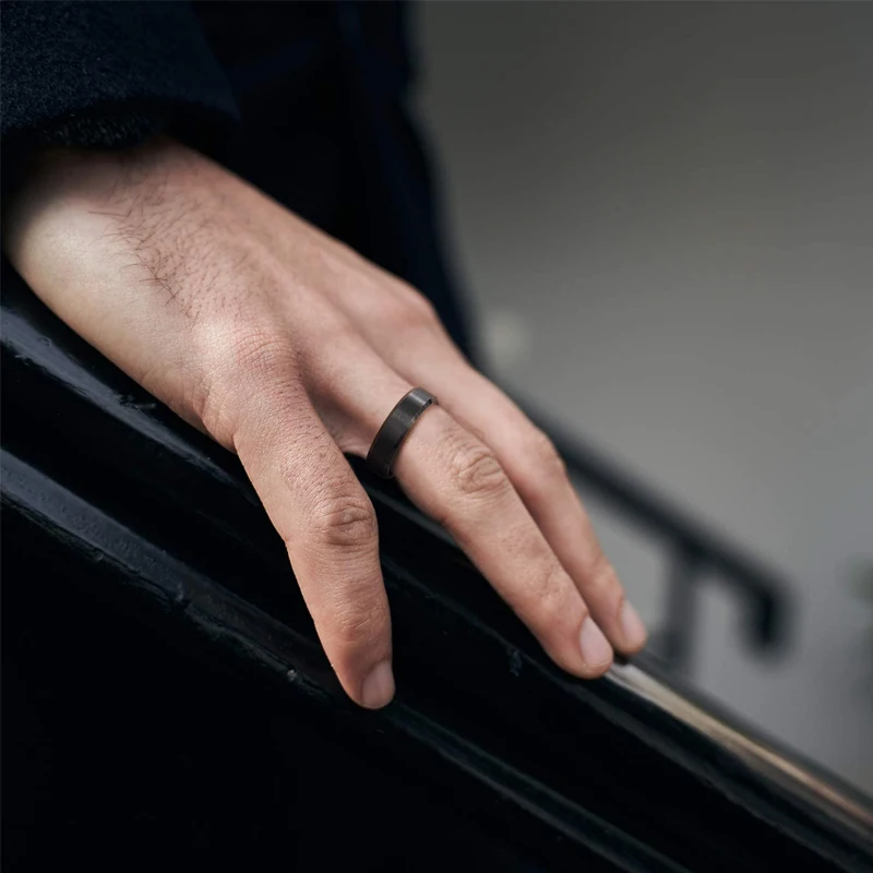 TIGRADE 4/6/8/mm Black Tungsten Carbide Ring Men Brushed Silver Color Wedding Band Women Engagement Rings For Male Jewelry 3