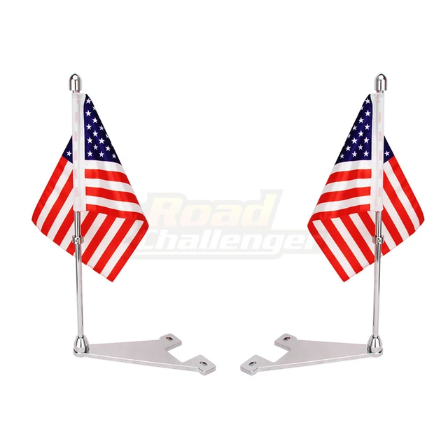 Motorcycle American Flag Flagpole Luggage Rack Mount Motorbike Decorations  For Harley Touring Road King Street Electra Glide - AliExpress