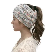 XEONGKVI Европа Америка чистый цвет пустая голова вязаная шапка осень зима теплый бренд Skullies Beanies женский хвостик повязка для волос