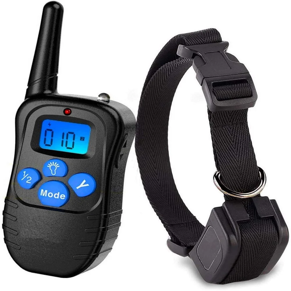 

Shocker Training Anti Bark Remote Dog Training Collar Rechargeable LED and Vibration Shock Electronic 300M Dogs Electric Collar
