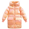 2022 new kids Winter Jacket For Girls Bright iridescent Thicken Girls Winter Coat Hooded Velour Winter Girls Jackets Outwear 12y ► Photo 3/6
