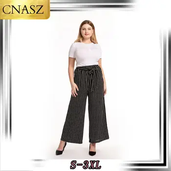 

2020 New Fashion Plus Size Women's Casual Pants Wide Leg Waist Pants Long Casual Loose Wide Leg Pants