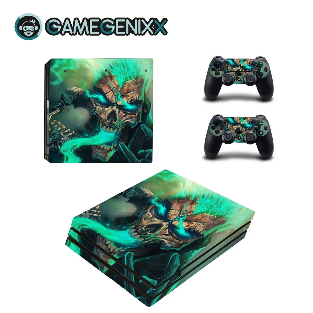 GAMEGENIXX кожи наклейка защитная виниловая для PS4 Pro консоли и 2 контроллеров зеленый
