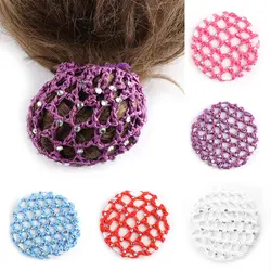 Женская мода Elastische Haak Haarnet Witte Parel Mesh Ballet Snood Bun Cover Hair Styling Tool 6 Kleur Beschikbaar Hair Nets