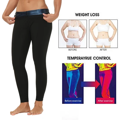여성 열 레깅스 운동 사우나 바지 바디 셰이퍼 땀 Shapewear 체중 감소 슬리밍 레깅스 허리 트레이너 허벅지 트리머 3
