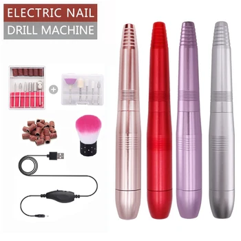

Electric Nail Polisher USB Portable Callus Removal Nail Carving 11 Grinding Head Set Multi-function UV Gel Polishing Nail Drill