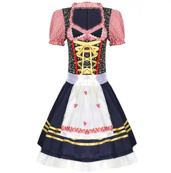 

Plaid German Oktoberfest clothing anime maid cosplay disfraz halloween costumes for women mujer disfraces fantasia