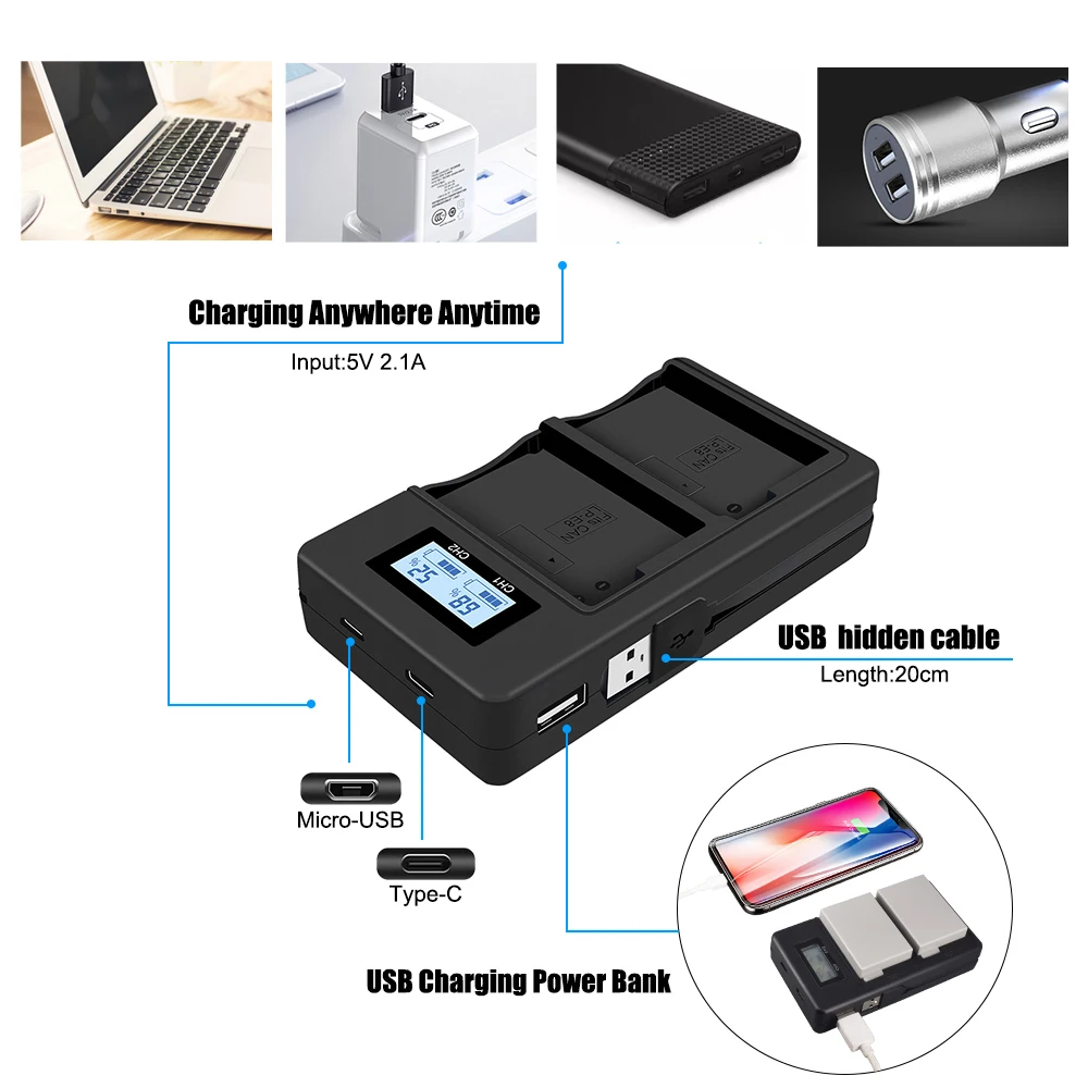 Для Canon LP E8 LPE8 Аккумулятор для камеры цифровые батареи + ЖК двойное зарядное