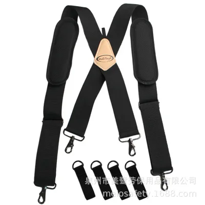 Mens Air Cushion Shoulder Strap Tool Suspenders X-Back Braces Adjustable Elastic Suspenders waist weights tooling harness