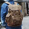 MUCHUAN Cotton Oil Wax Canvas Backpack Mens Large Capacity Vintage Waterproof Backpack 15