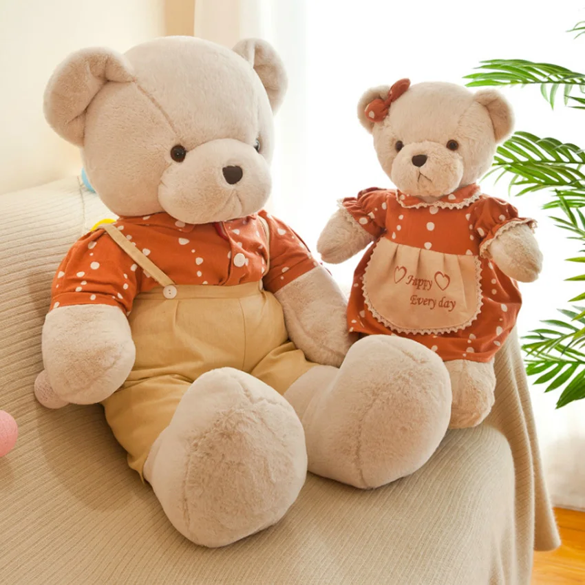 

60/80CM 2style Teddy Bear plush toy With clothes soft Stuffed Animals Bear Plush Toys Teddy Bear Doll Room decoration