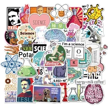 50 pçs ciência química laboratório astronauta adesivos blockchain código cérebro cientistas adesivos engraçados para criança presente decoração bagagem