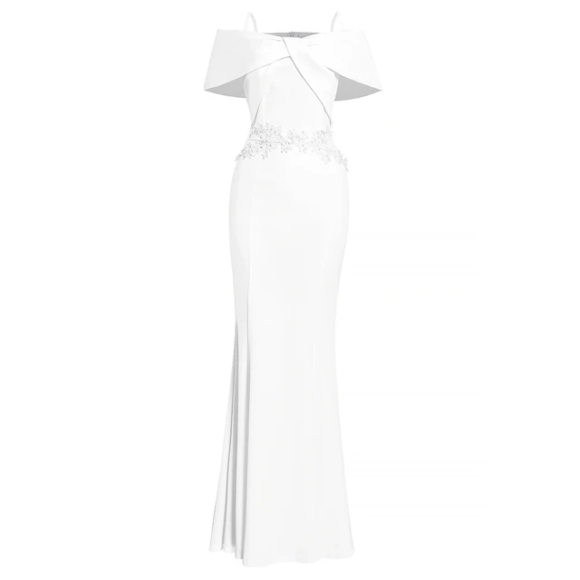 MD Wedding Party Sexy Dress 2022 New African Dresses For Women Beading Dashiki Ankara Outfits Kaftan Elegant Ladies Slim Gowns white