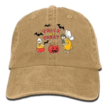 

Unisex Trick Or Treat Washed Cotton Baseball Cap Vintage Adjustable Dad Hat