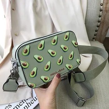 

Fruit Avocado Handbag Small Box Shape Shoulder Bag green Strawberry Crossbody Bag Watermelon Bag Fashion Messenger Bag