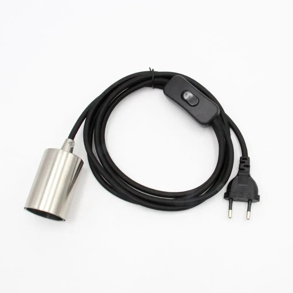 silver lamp socket with cord