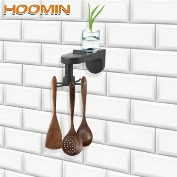 

HOOMIN Rotating Kitchen Racks Kitchen Bathroom Organizers Self Adhesive Hook Kitchen Tableware Hook Spoon Hanging Wall Hanger