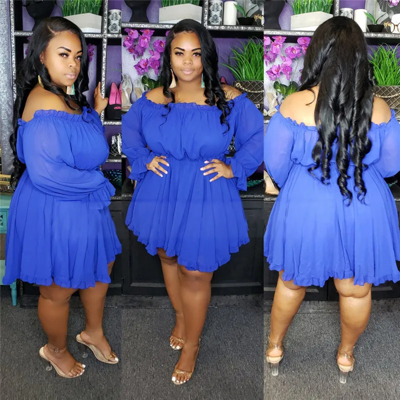 Adogirl/повседневное мини-платье с принтом губ и рукавами-фонариками - Цвет: blue dress