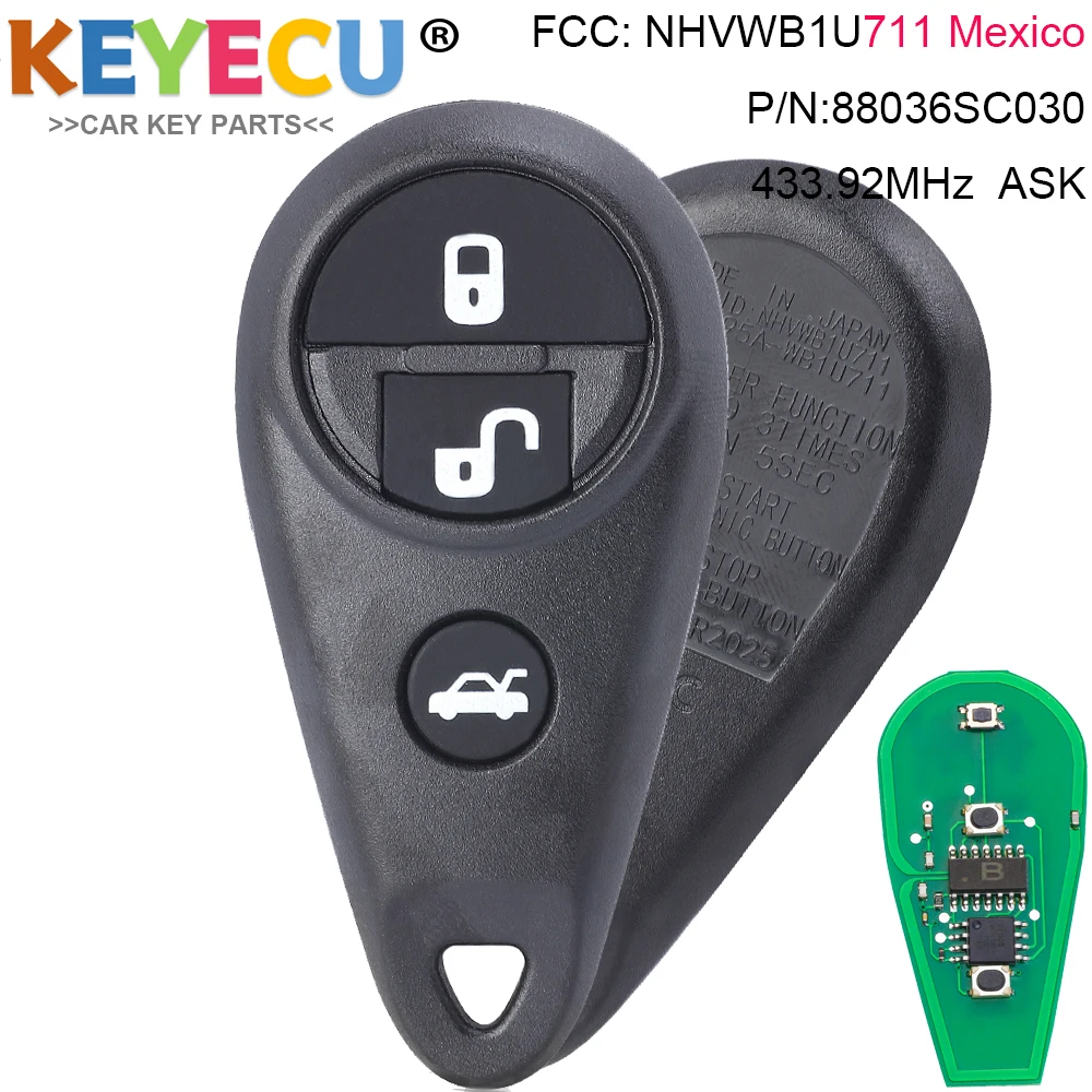 KEYECU mando a distancia para coche Forester Subaru Impreza Legacy