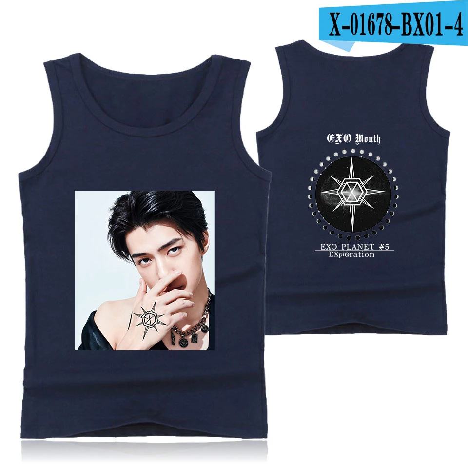 EXO PLANET#5 Модная стильная хипстерская Повседневная Удобная популярная летняя одежда с круглым вырезом без рукавов для мужчин и женщин - Цвет: Многоцветный