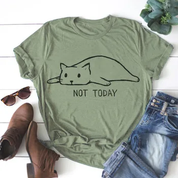 

Plus Size S-5XL New Lovely Cat Letter Print T Shirt Women 100% Cotton O Neck Short Sleeve Summer T-Shirt Tops Casual T Shirts