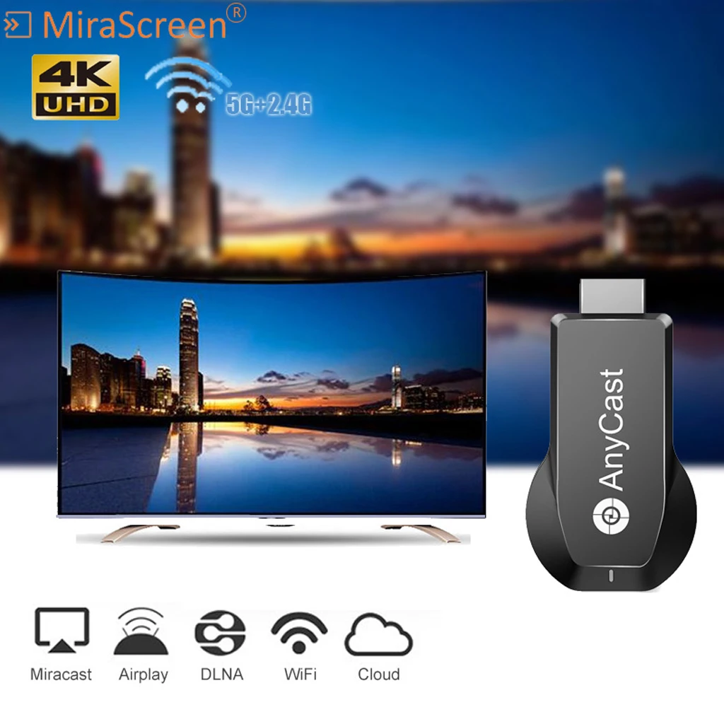 Anycast M100 2,4G/5G 4K Miracast любой Cast беспроводной DLNA AirPlay HDMI tv Stick Wifi дисплей ключ приемник для IOS Android PC