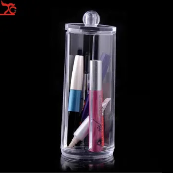 

Straight Tube Cosmetic Storage Box with Cover Yuantong Dustproof Storage Box Transparent Plastic Storage Box Makeup Organizer