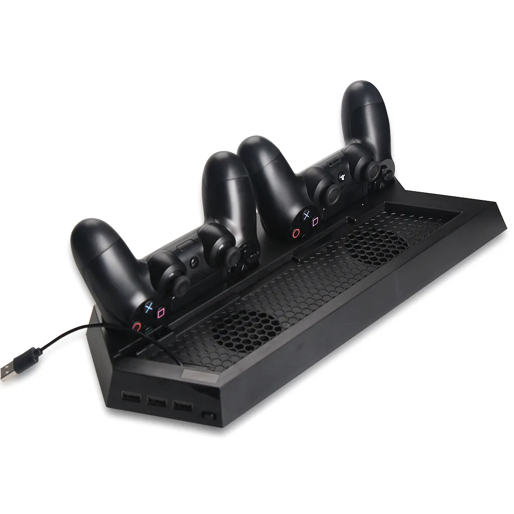 Подставка для PS4 ТОНКАЯ вертикальная подставка охлаждающий вентилятор с игровым контроллером двойная зарядная станция Док-станция аксессуары для игр
