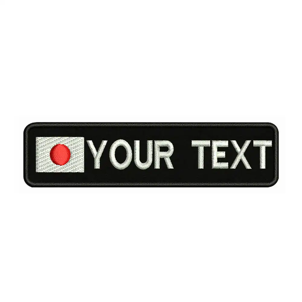 Japanese Flag Japan 10x2 5cm Embroidery Custom Name Text Patch Stripes Badge Iron On Or Velcro Backing Patches For Backpack Hat Patches Aliexpress