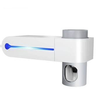 

Home UV Sterilizer Automatic Bathroom Toothbrush Holder Plug In Detachable Practical Multifunction Toothpaste Dispenser Clean