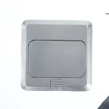 

All Aluminum Silver Panel Pops Up Floor Socket 16A Germany British EU Standard Power Outlet With USB Charging Port