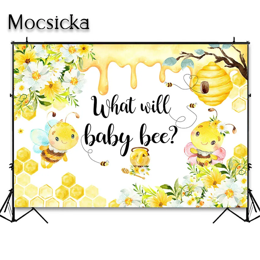 Mocsicka Honeycomb Bee Gender Reveal Backdrop ܹ   ܹ Ƽ     Կ