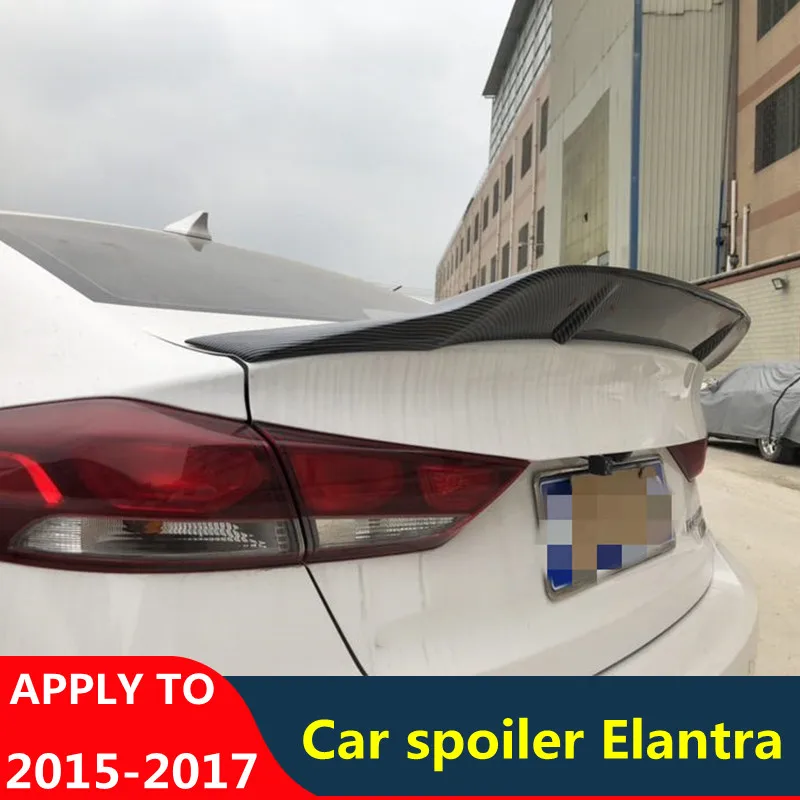 

For Hyundai Elantra sports 15 16 17 High Quality carbon fiber spoiler Car Rear Wing Primer Color rear spoiler Trunk tail fin
