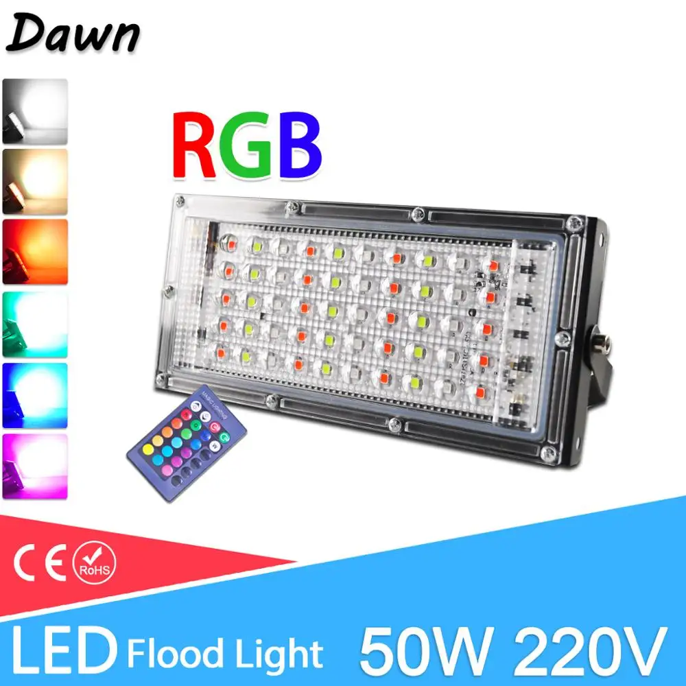 Светодиодный прожектор 50 Вт реальная мощность RGB светодиодный уличный