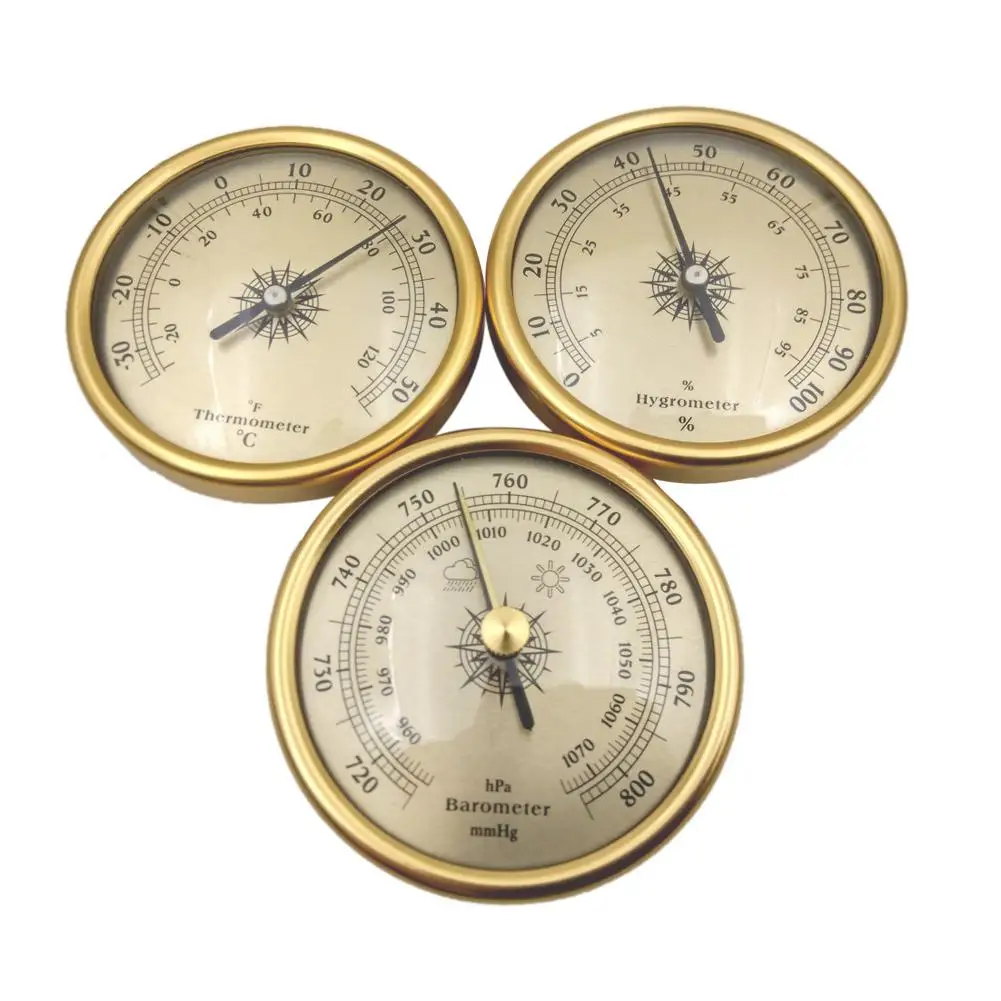 

Gas Forecast Weather Station 3-in-1 Atmospheric Pressure Gauge Hygrometer Thermometer Set Fishing Barometer 72mm