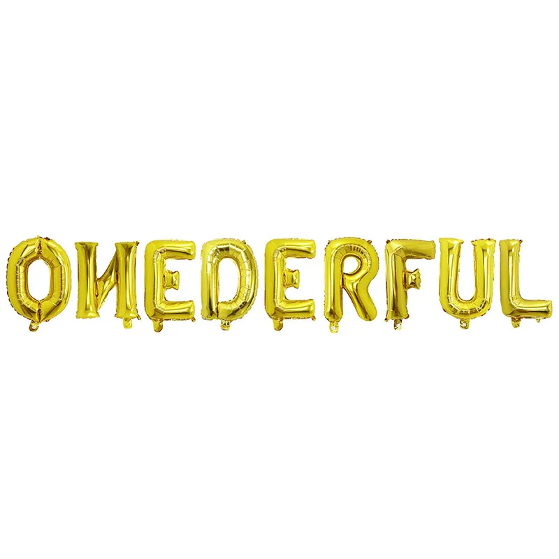 16 дюймовые воздушные шары с надписью ONEDERFUL золотые серебряные праздничные