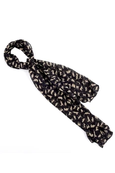 

Scarf Shawls Wraps 100% Chiffon for Women, Cat Pattern - Black