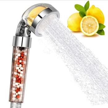 

Vitamin C Filter Shower Head With 3 Lemons For Balsam Hand Held High Pressure Shower Head To Remove Chlorine for Restroom
