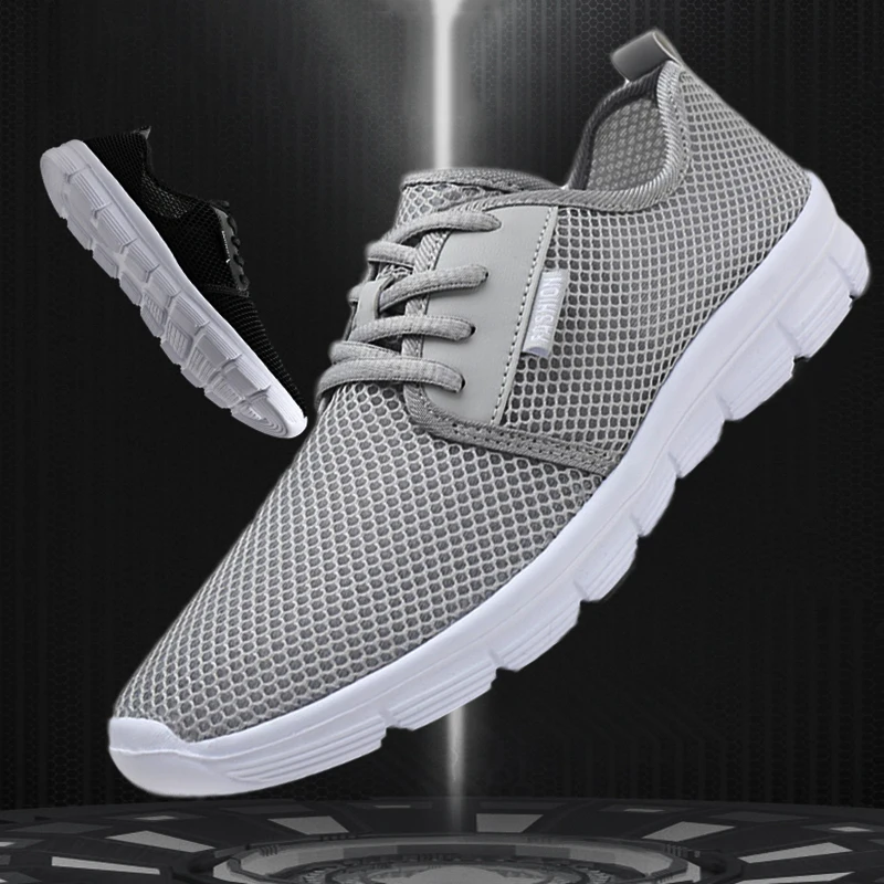 Zapatillas deportivas ligeras para hombre y mujer, zapatos informales para hombre, calzado deportivo ligero de talla grande para mujer, para exteriores, de playa, de malla, talla 47 48, gris, novedad de verano 2020