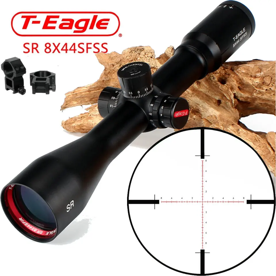 Тактический винтовочный оптический прицел T-Eagle SR 8X44 SFSS с красным стеклом