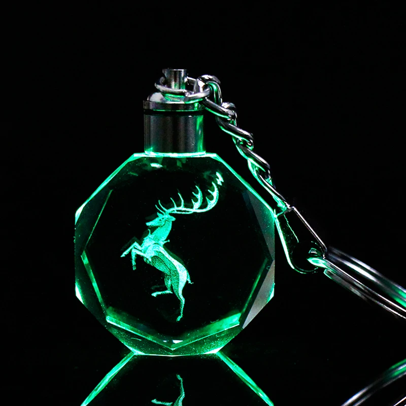 Светодиодный светильник кристалл брелок стекло с лазерной гравировкой брелок с изменением цвета Прямая поставка брелок красочный подвесной кулон