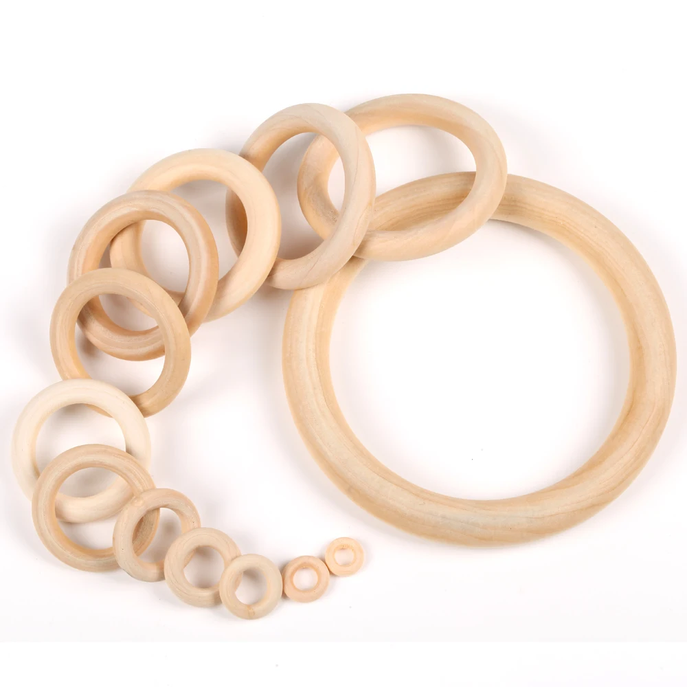 20 Anelli In Legno Naturale 90mm - Cerchi Per Gioielli Fai Da Te Non