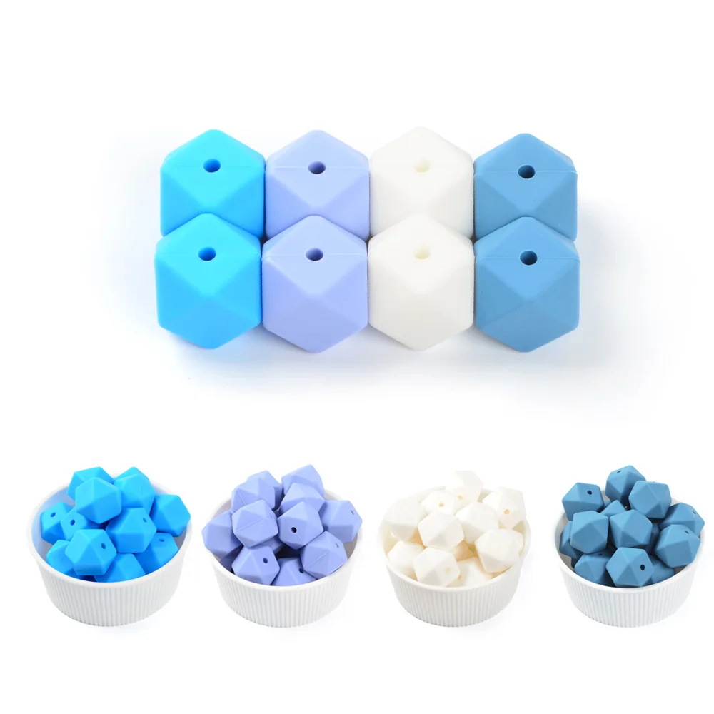 LOFCA 15 шт. 17 мм шестигранные силиконовые бусины для DIY Прорезывания Зубов Ожерелье кулон Силиконовые Прорезывания Зубов Бусины пищевого класса прорезывание зубов