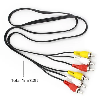 

5PCS AV/RCA/Composite Audio Video Cable 3 RCA Composite Male to Male Cable 1M Gold Plated For DVD CD Player Free Shippping